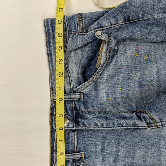 Judy Blue paint splattered distressed 16w jeans boyfriend - Picture 3 of 7